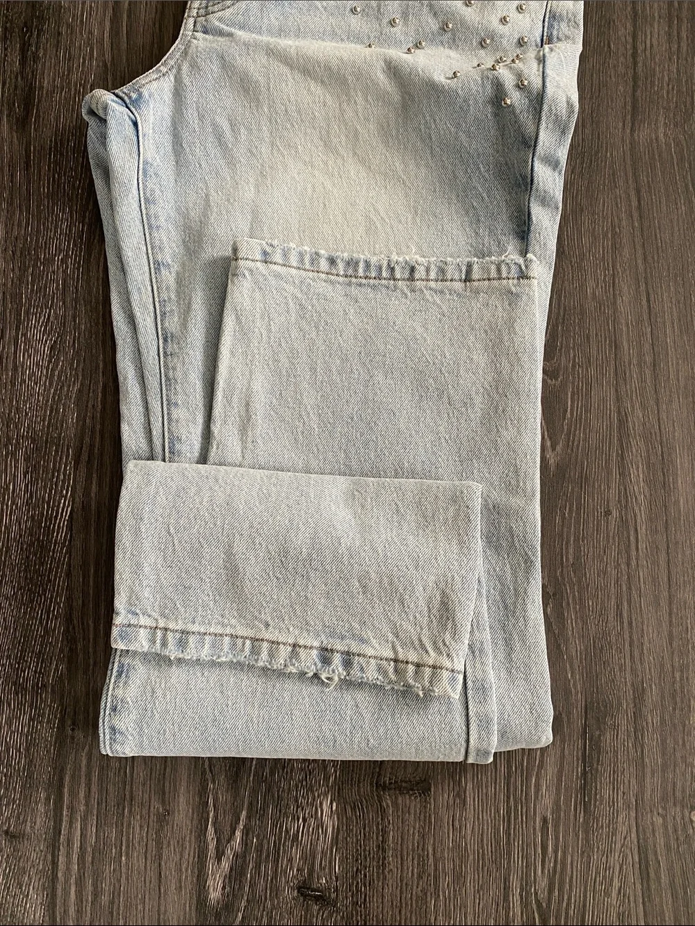 KanCan Light Wash Mid Rise Studded Jeans